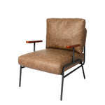 Armchair Solid Wood PU Upholstered Lounge Accent Chair Polypropylene
