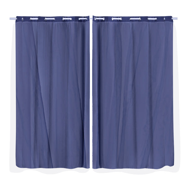  2x Blockout Curtains Panels 3 Layers Room Darkening 180x213cm Navy