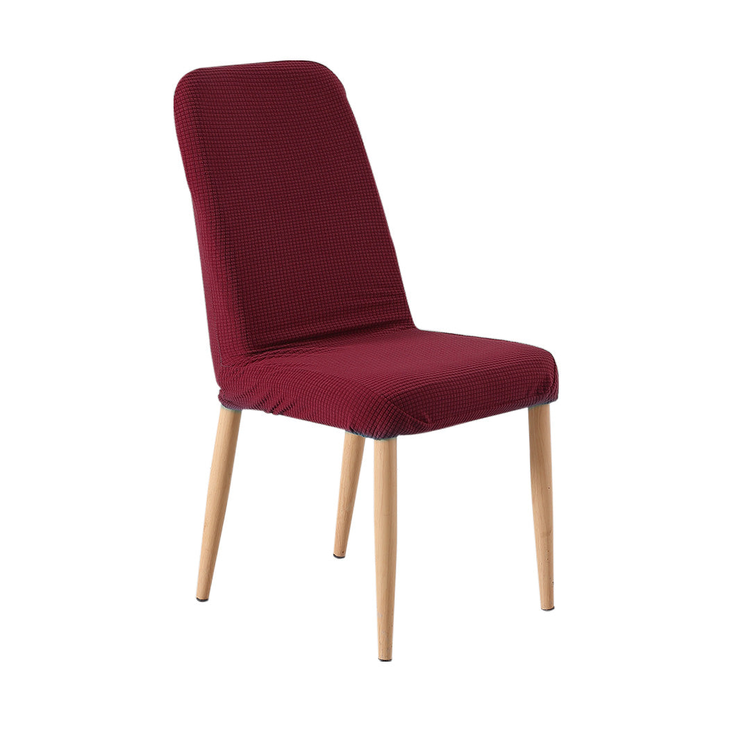 2x Dining Chair Covers Spandex Cover Removable Slipcover Banquet Party Burgundy
