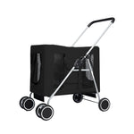 4 Wheels Pushchair Foldable Pet Stroller - Black