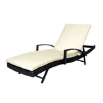 Outdoor Sun Lounger Furniture Wicker Lounge Garden Patio Bed Cushion Pool