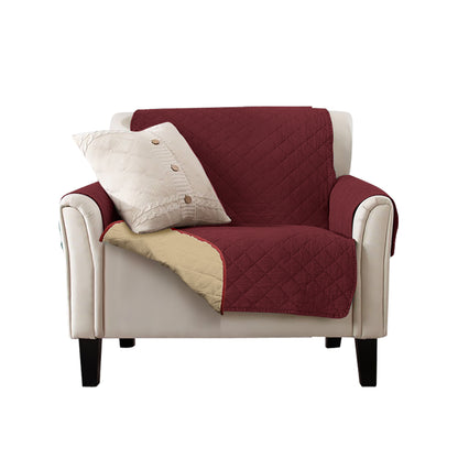 Sofa Cover Couch Lounge Protector Quilted Slipcovers Waterproof Beige and Khaki 165cm x 190cm