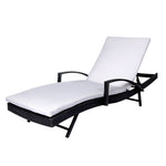 Sun Lounger Wicker Lounge Outdoor Furniture Garden Patio Bed Cushion Pool