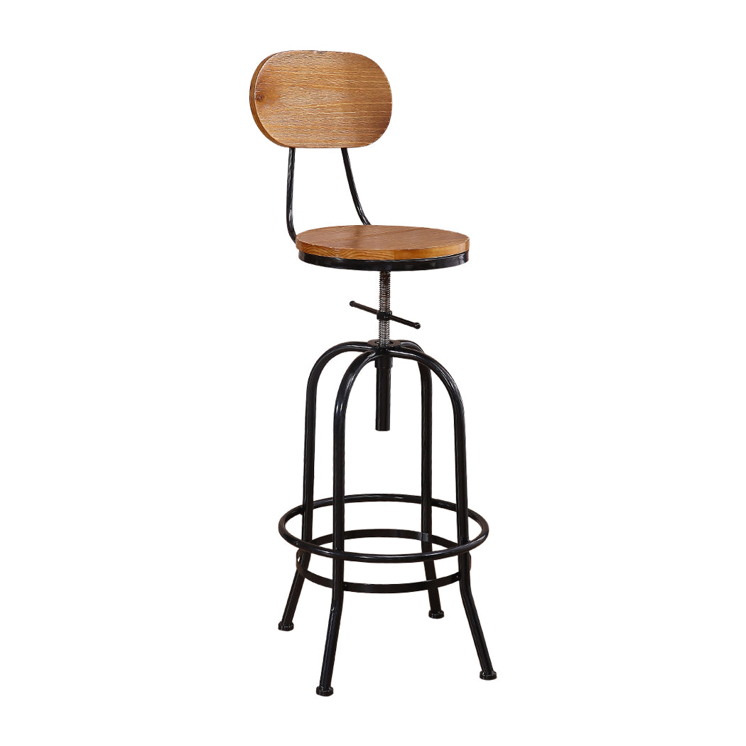 Industrial Bar Stools Kitchen Stool Wooden Barstools Swivel Vintage Chair
