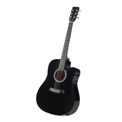 Solid Eco-Rosewood 38 Inch Wooden Folk Acoustic Guitar-Black
