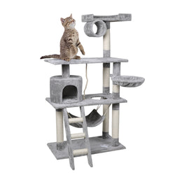 Cat Tree Beastie Scratching Post Pet Scratcher Condo Tower 140cm Grey
