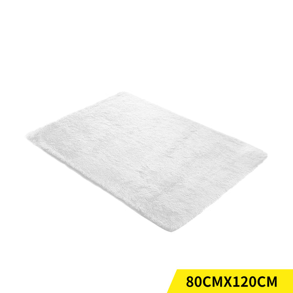  Designer Soft Shag Shaggy Floor Confetti Rug Carpet Home Decor 80x120cm White