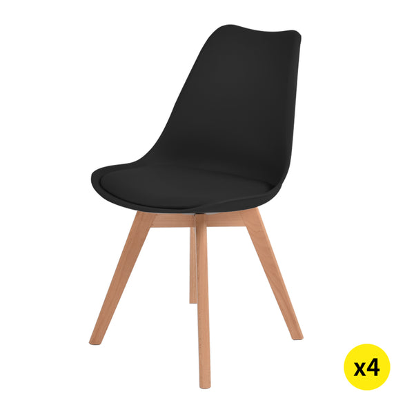  4x PU Leather Dining Chairs