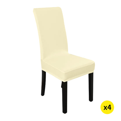 4x Stretch Elastic Chair Covers Dining Room Wedding Banquet Washable Champagne