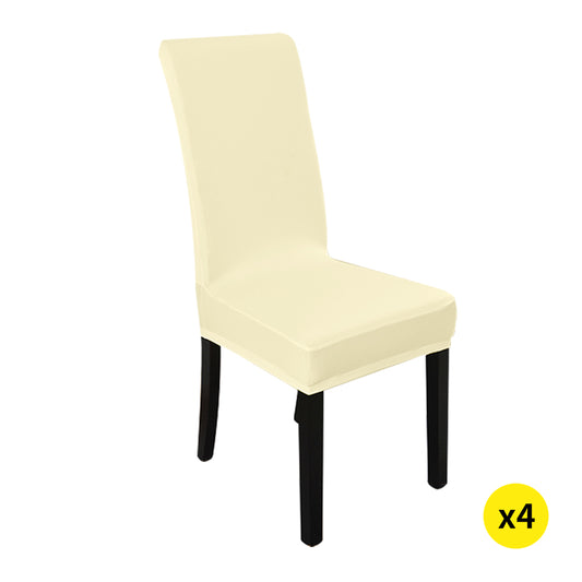 4x Stretch Elastic Chair Covers Dining Room Wedding Banquet Washable Champagne