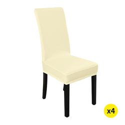 4x Stretch Elastic Chair Covers Dining Room Wedding Banquet Washable Champagne
