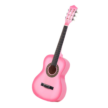 Solid Eco-Rosewood 34 Inch Wooden Folk Acoustic Guitar-Pink
