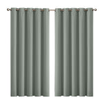 3 Layers Eyelet Blockout Curtains 180x230cm Grey