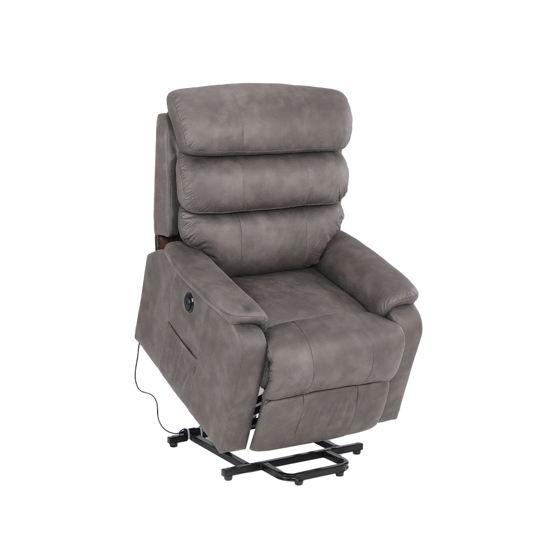 Recliner Chair Electric Lift Chair Armchair Lounge Sofa Grey USB Charge