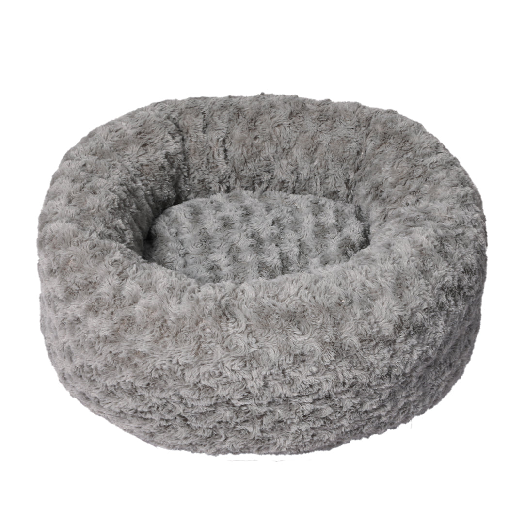 Calming Dog Bed Warm Soft Plush Sofa Pet Cat Cave Washable Portable Grey S