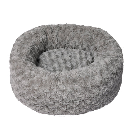 Calming Dog Bed Warm Soft Plush Sofa Pet Cat Cave Washable Portable Grey S