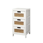 Bedside Tables Drawers Side Table Paulownia Wood Storage Cabinet White
