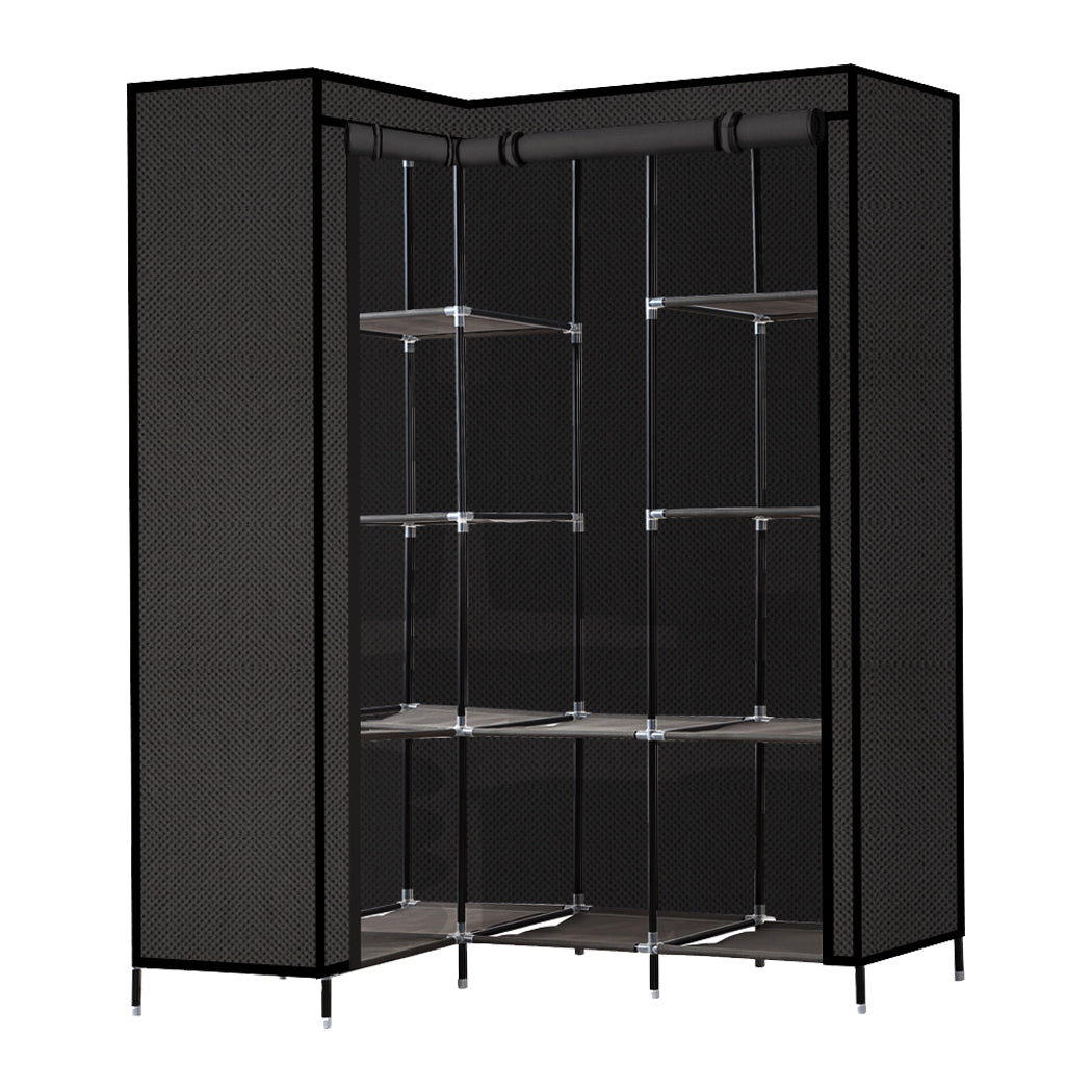 Portable Wardrobe Storage Cloth Organiser Unit Shelf Rack

