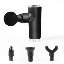 Mini Massage Gun Massager 4 Head USB Charcoal 
