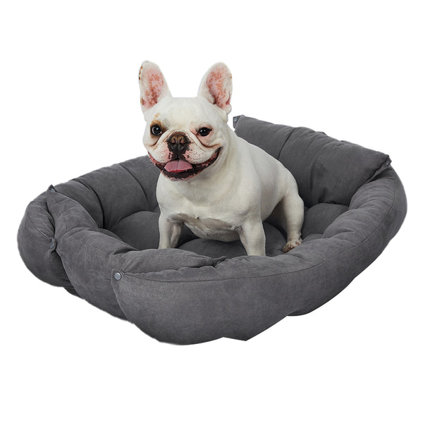  Pet Bed 2 Way Use Dog Cat Soft Warm Calming Mat Grey S