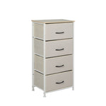 Storage Cabinet Tower Chest of Drawers Dresser Tallboy 4 Drawer Beige