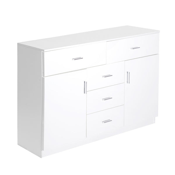  Buffet Sideboard Storage Cabinet Modern High Gloss Cupboard Drawers White