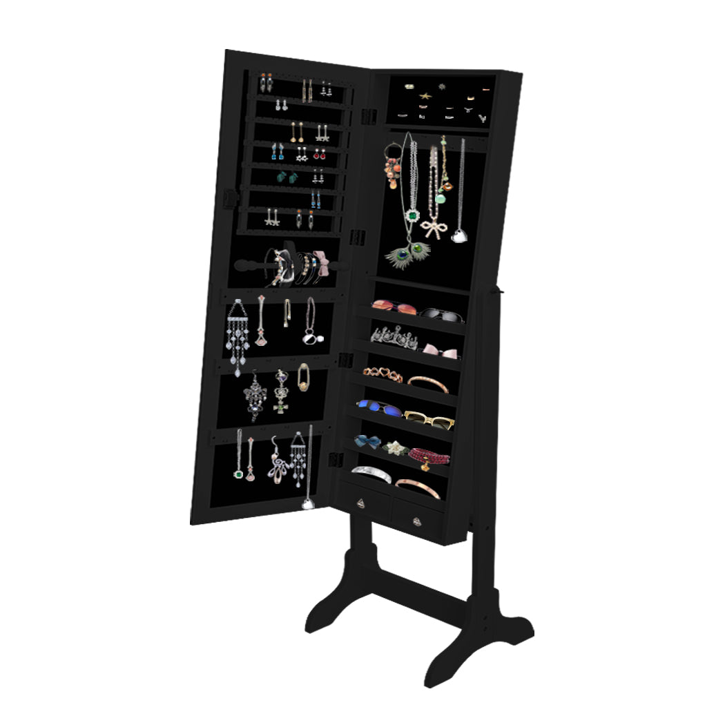 Mirror Jewellery Standing Cabinet Makeup Storage Jewelry Organiser Box