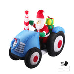 Inflatable Christmas Decor Tractor Santa 1.4M LED Lights Xmas Party