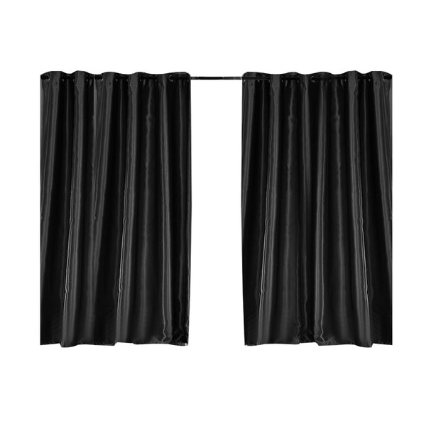  Bedroom Blockout Curtains Black 300CM x 230CM