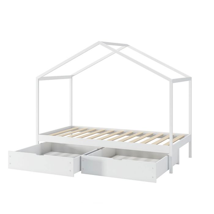 Bed Frame Wooden Single Timber House Mattress Base Storage Drawers