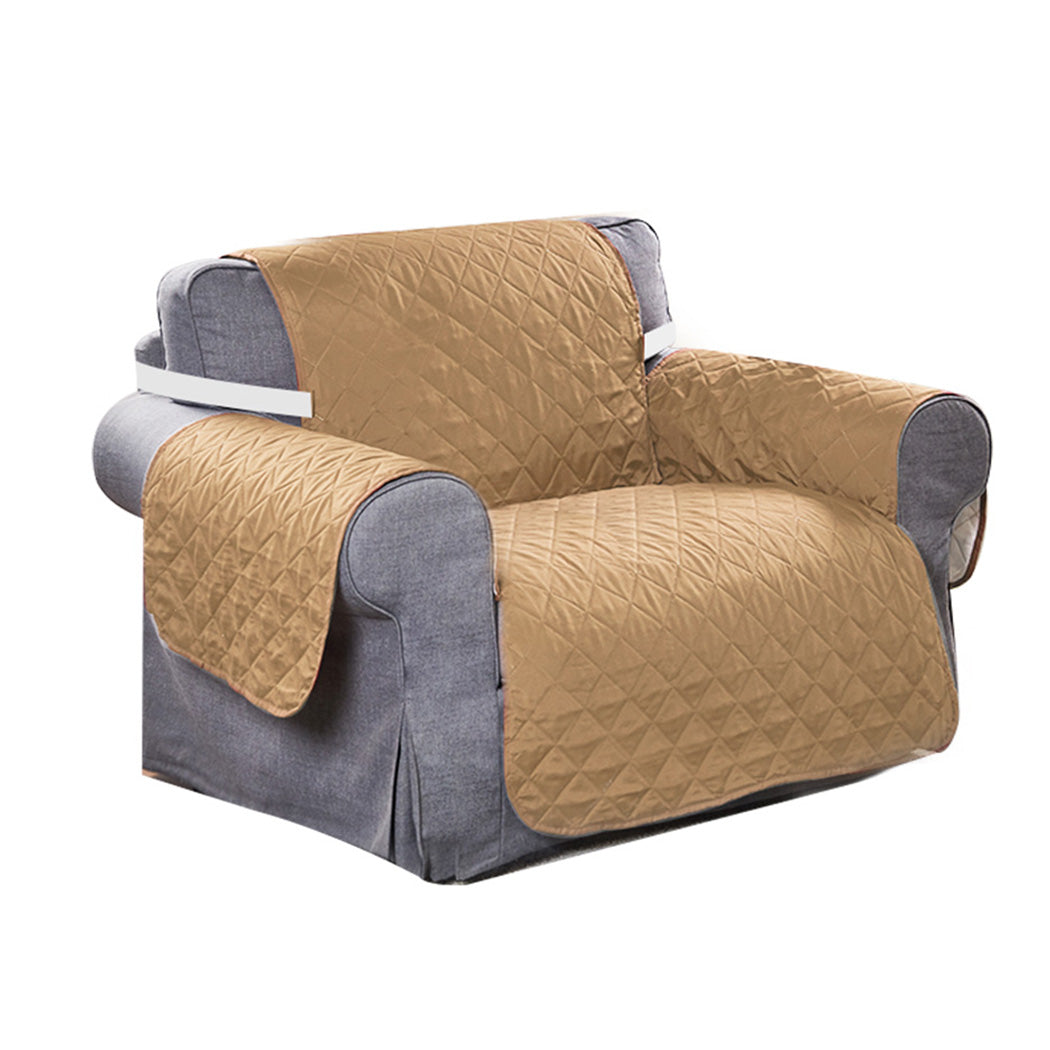 Sofa Cover Couch Lounge Protector Quilted Slipcovers Waterproof Ginger 173cm x 200cm