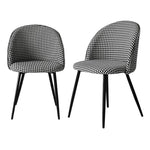 2x Dining Chairs Kitchen Cafe Lounge Chair-Black and white