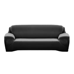 Easy Fit Stretch Couch Sofa Slipcovers Protectors Covers 3 Seater Black