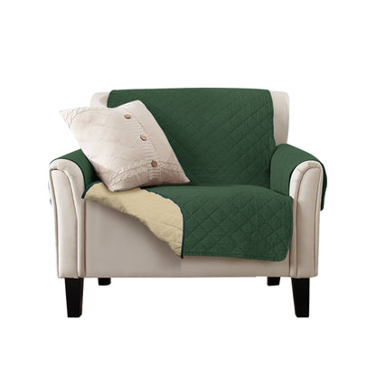 Sofa Cover Couch Lounge Protector Quilted Slipcovers Waterproof Coffee and Khaki 165cm x 190cm