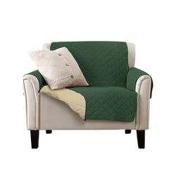 Sofa Cover Couch Lounge Protector Quilted Slipcovers Waterproof Coffee and Khaki 165cm x 190cm