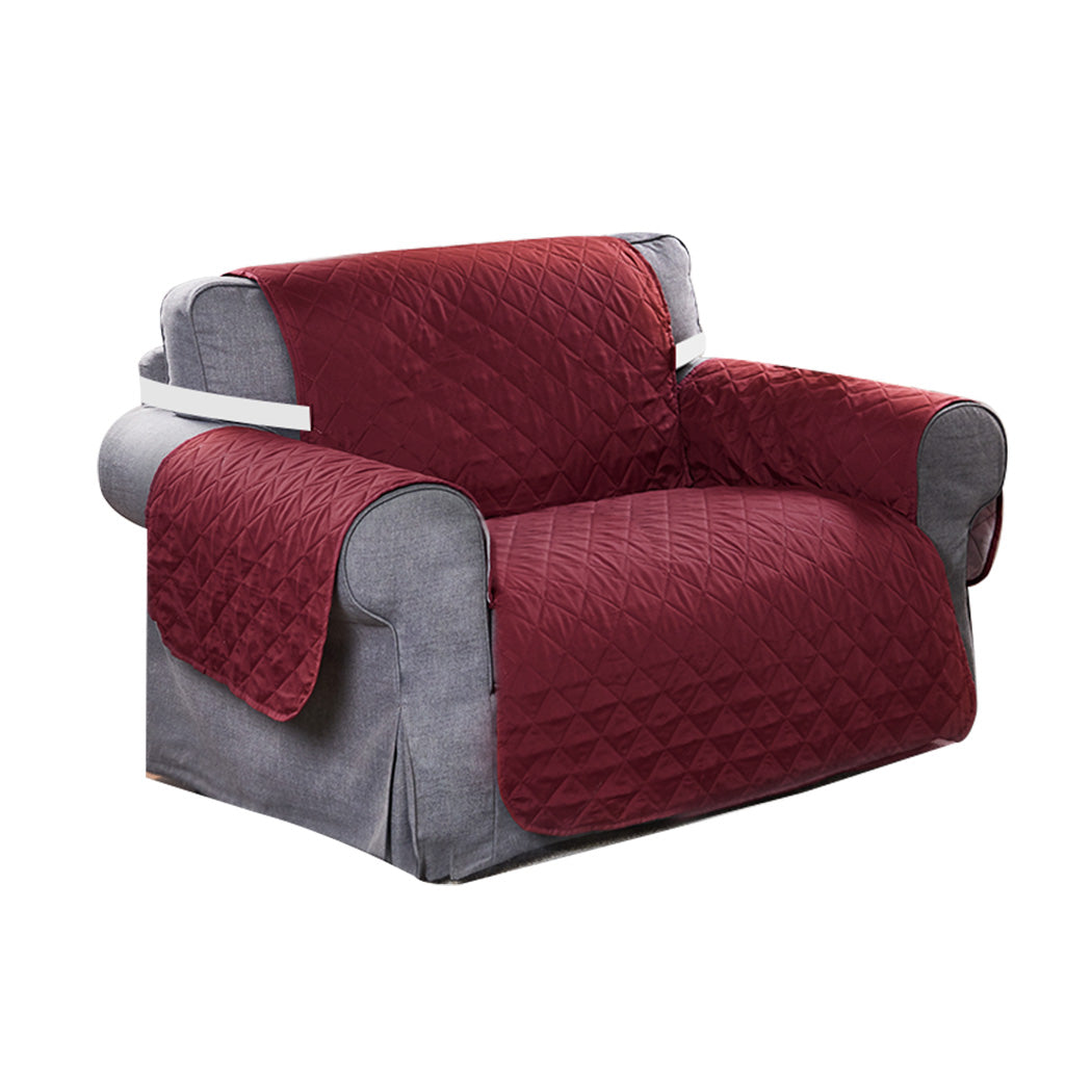 Sofa Cover Couch Lounge Protector Quilted Slipcovers Waterproof Wine 173cm x 200cm