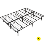 Foldable Metal Bed Frame Mattress Base Platform Air BnB King Size