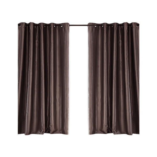  Bedroom Blockout Curtains Taupe 180CM x 213CM