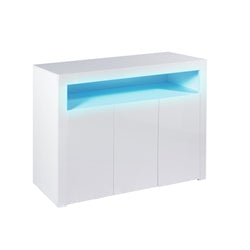 Buffet Sideboard Cabinet Storage Modern High Gloss Furniture  White