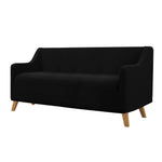 Couch Stretch Sofa Lounge Cover Protector Slipcover 3 Seater Black
