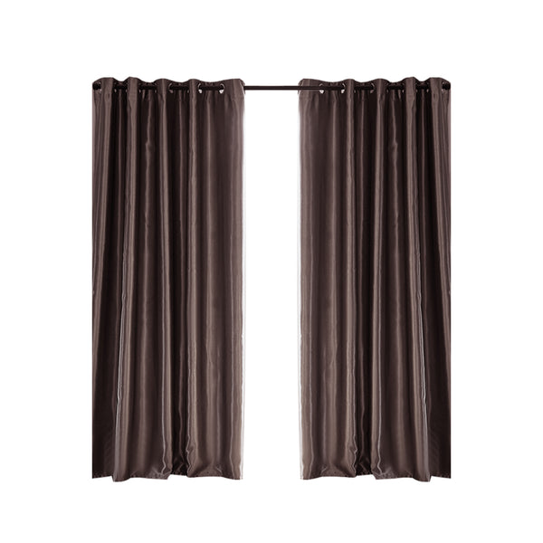  Bedroom Blockout Curtains Taupe 140CM x 230CM