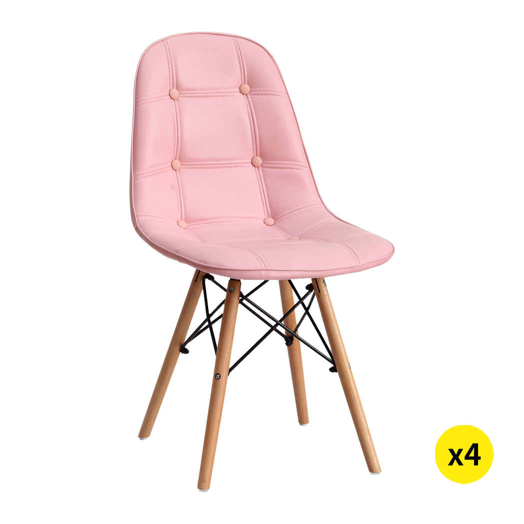 4x PU Leather Dining Chair Office Chairs