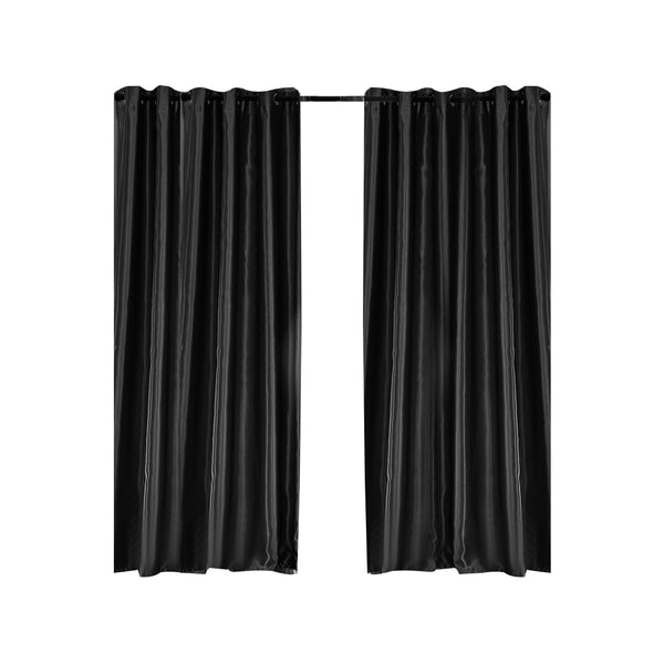  Bedroom Blockout Curtains Black 140CM x 244CM