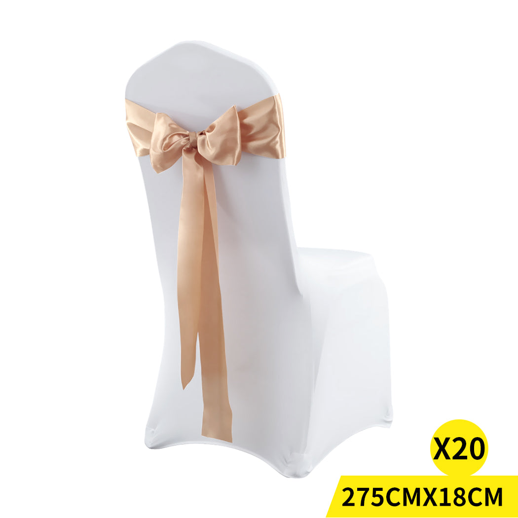 20x Satin Chair Sashes Table Runner 275x18cm