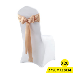 20x Satin Chair Sashes Table Runner 275x18cm