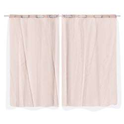 2x Blockout Curtains Panels 3 Layers with Gauze Room Darkening 140x230cm Rose