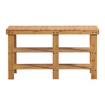 Bamboo Shoe Rack Stand Bench 3 TierOrganiser 81cm