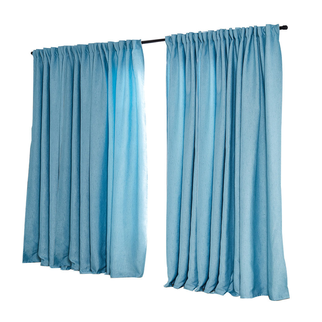 2X Blockout Premium quality Curtains blue 240CM x 230CM
