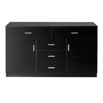 Buffet Sideboard Storage Cabinet Modern High Gloss Cupboard Drawers Black