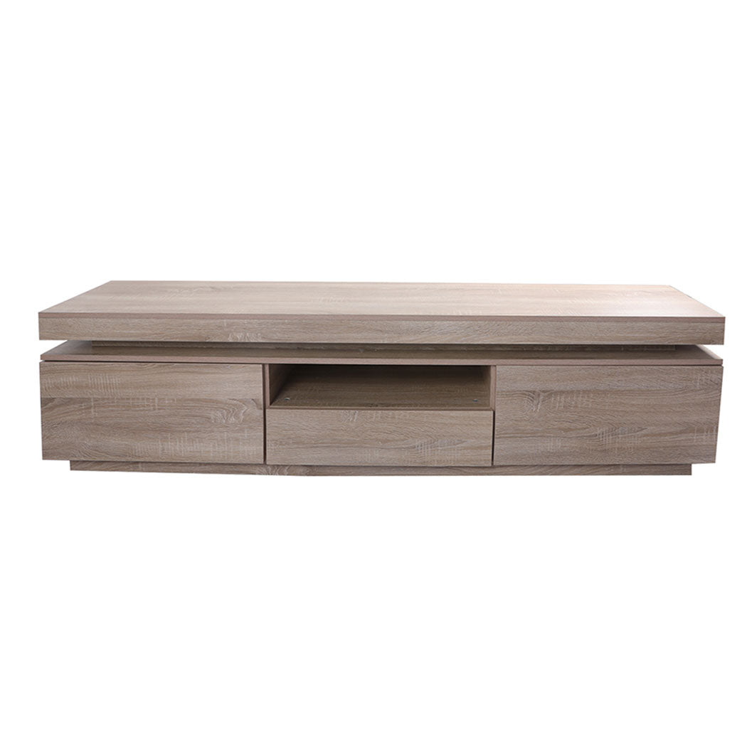 Entertainment Unit Stand RGB LED Furniture Wooden Shelf 180cm 
